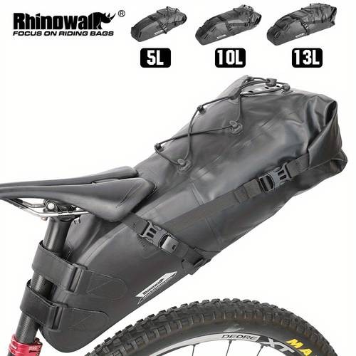Rhinowalk Large Capacity Bicycle Saddle Bag  5L-10L-13L Tail Bag with Reflective Straps & Adjustable Mounting Points