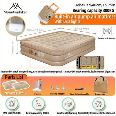 Mountainhiker Air Cushion Outdoor Portable Fully Automatic Sleeping Pad  Self-Inflating for Camping, 2-3 People Capacity