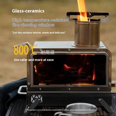 Mountainhiker Portable Wood Firewood Square Stove Stainless Steel Wood Burning Stove for Camping, Hiking & Outdoor Adventures