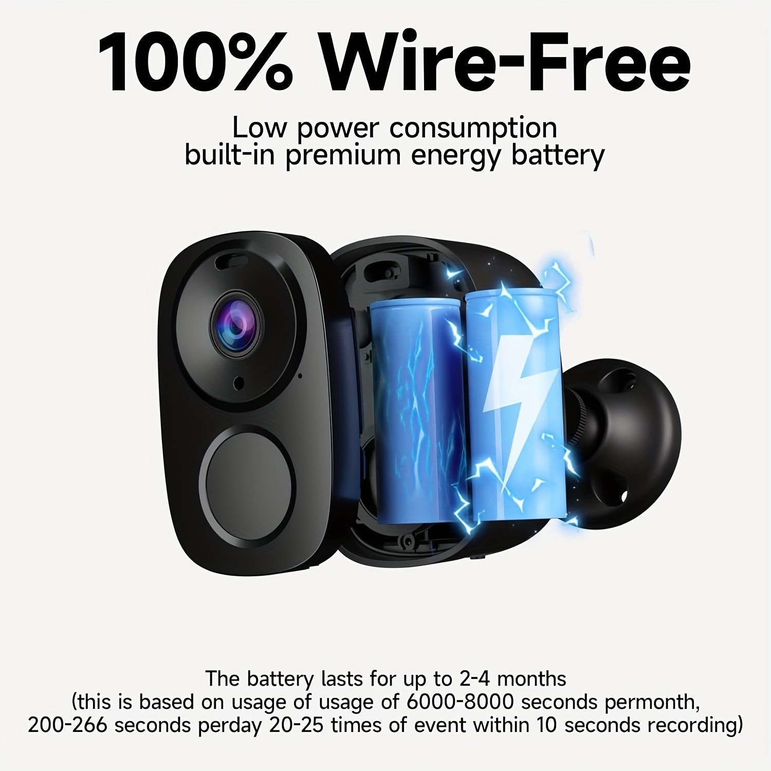 4 Pack Black Security Cameras Wireless Outdoor/Indoor