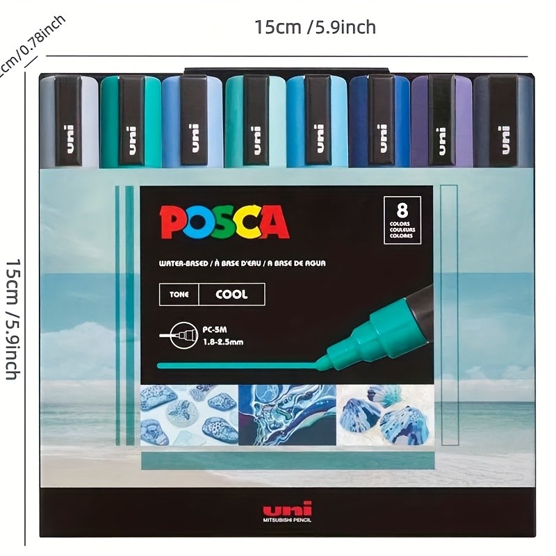Japan Uni Posca 5m8color Set POP Graffiti Pen