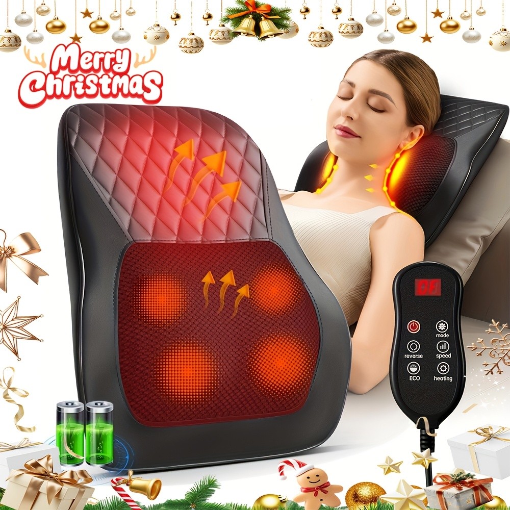 Back Massager with Heat 3D Kneading Massage Pillow for Neck, Back, Shoulder, and Legs
