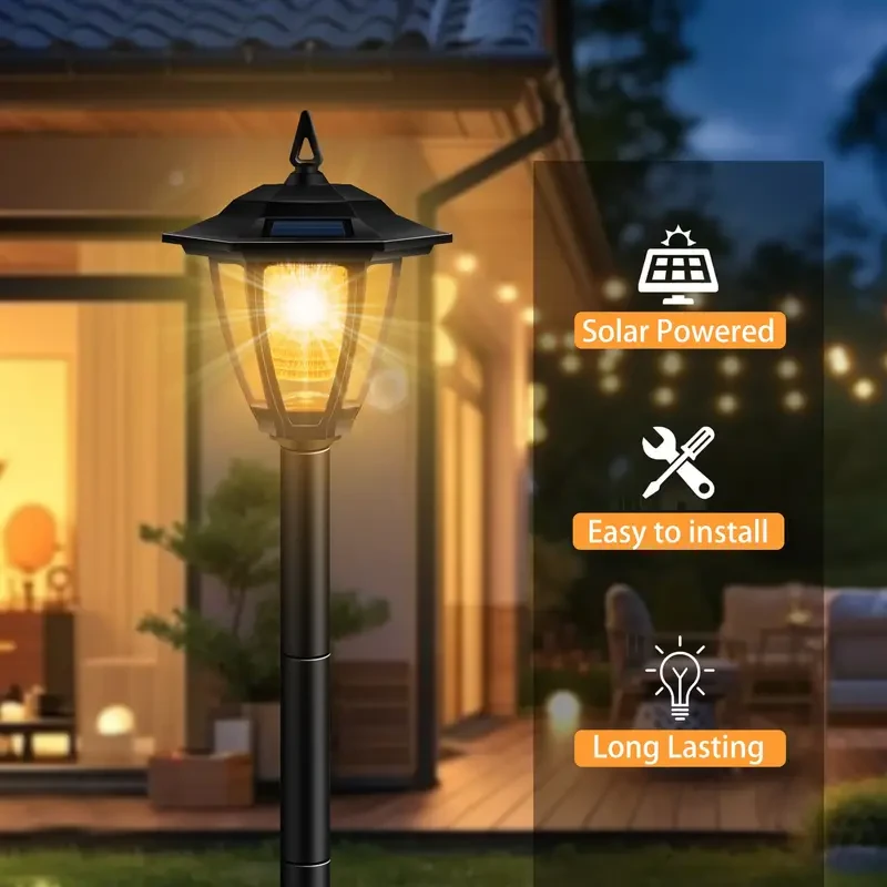Solar Pathway Light - Retro Solar Garden Light for Outdoor Yard, Patio, Walkway, and Driveway