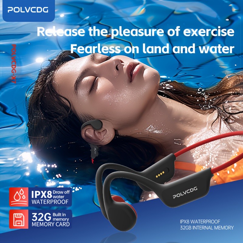POLVCDG Audio 2024 New X7 Wireless Bone Conduction Headphones