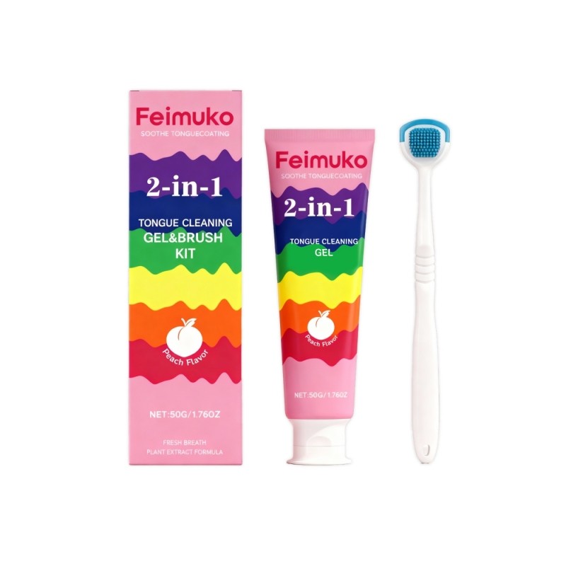 Feimuko Tongue Cleaning Gel Brush Kit
