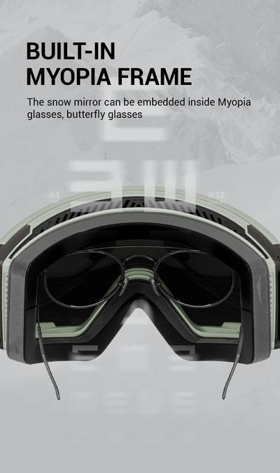 KAPVOE Photochromic Skiing Glasses Magnetic HD Lenses, TPU Frame, Ideal for Alpine Skiing & Snowboarding