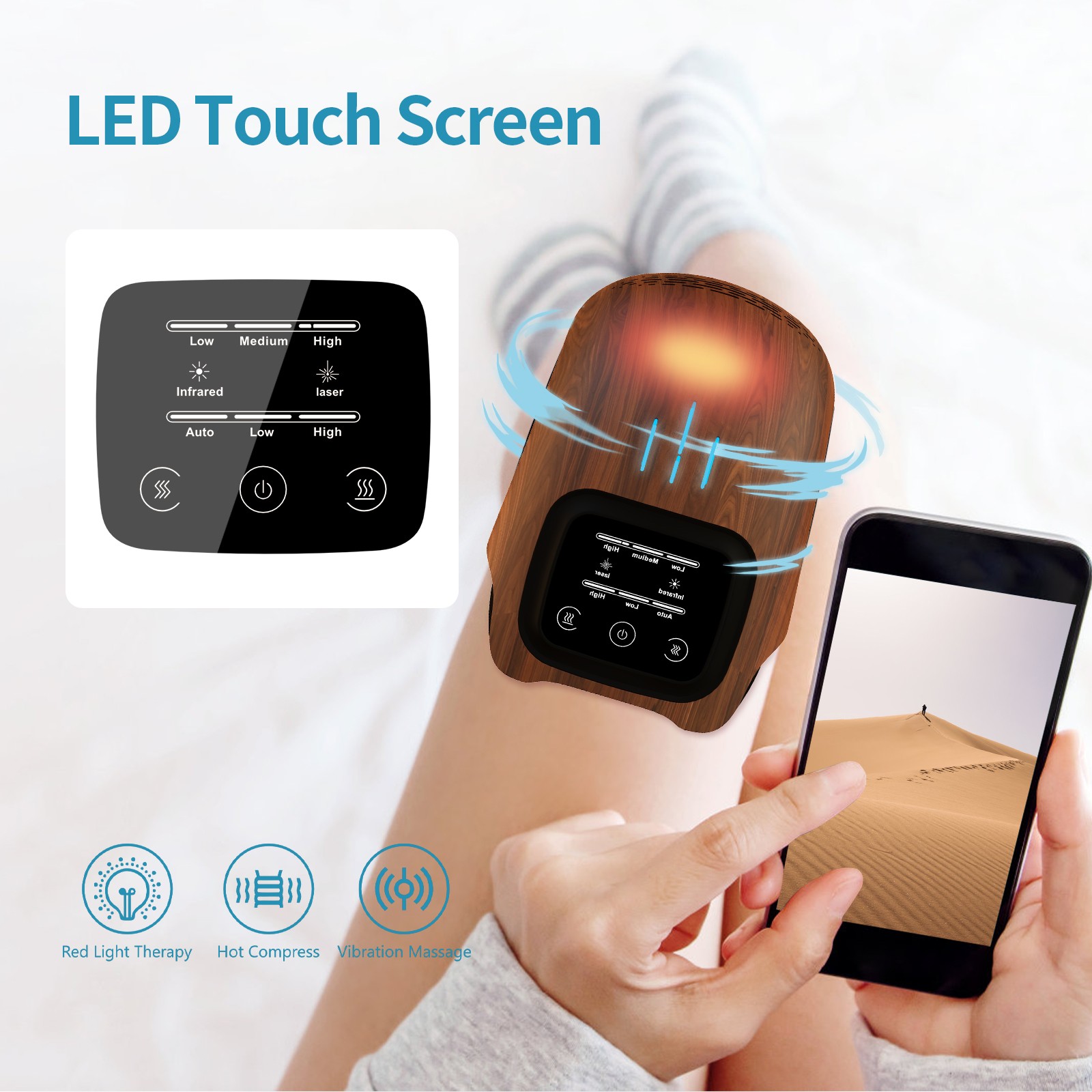 Intelligent Knee Massager Rechargeable, Heating, and Pain Relief for Home Use