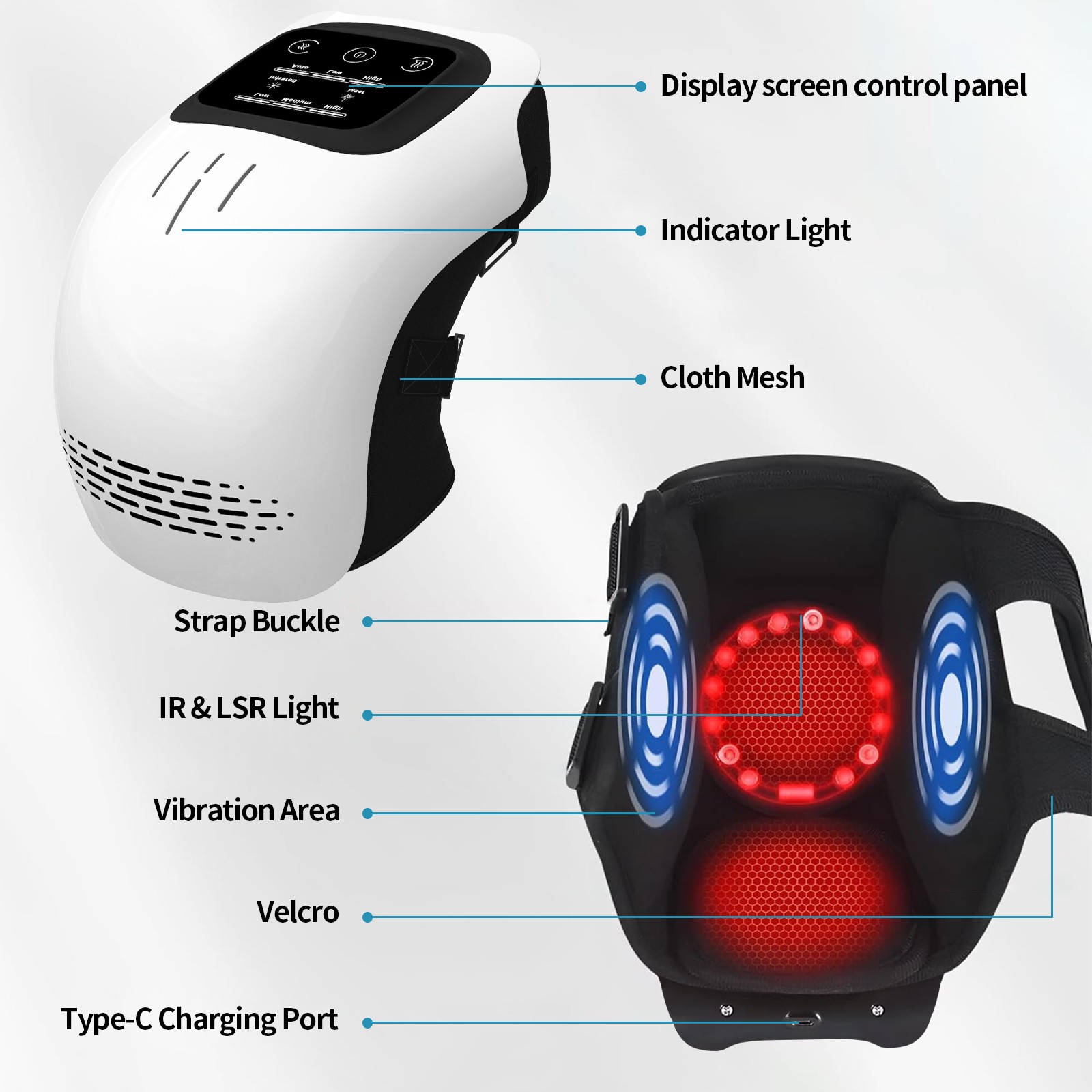 Intelligent Knee Massager Rechargeable, Heating, and Pain Relief for Home Use