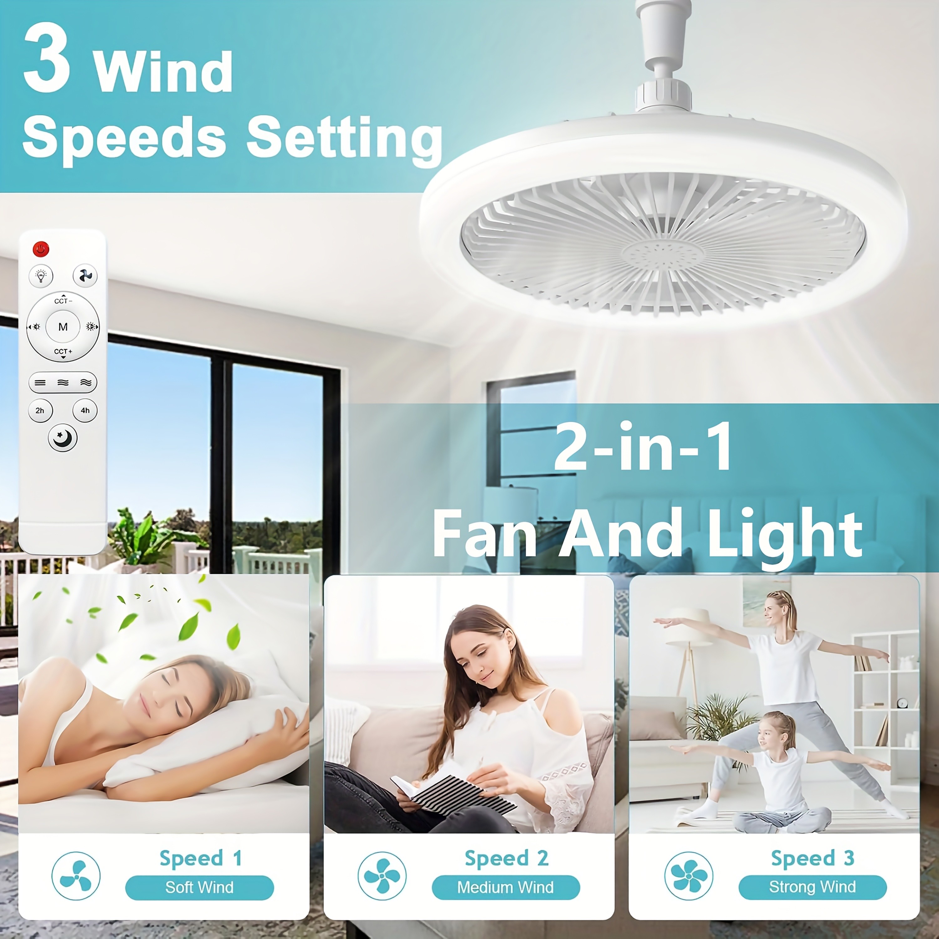 FIBRAVE 25.4cm LED Ceiling Fan with Remote Control