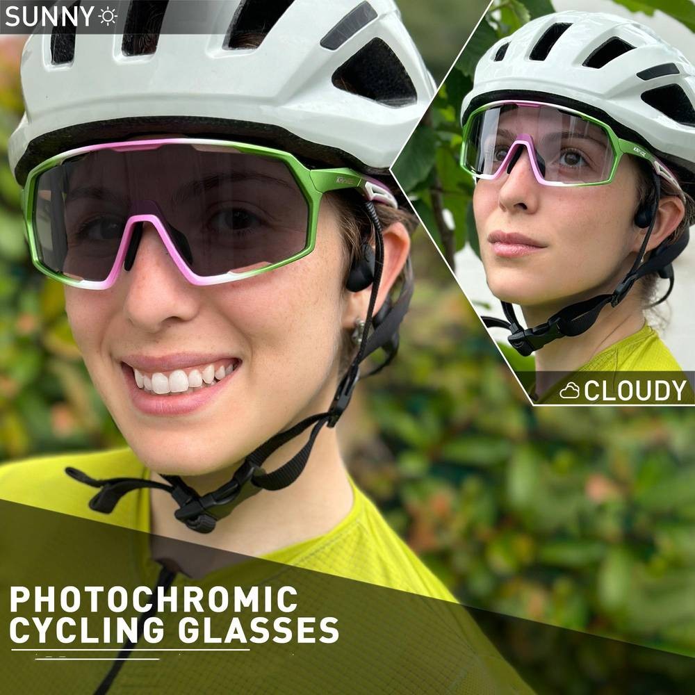 KAPVOE Photochromic Cycling Glasses for Men & Women  Stylish, Adaptive Sports Eyewear for Outdoor Activities