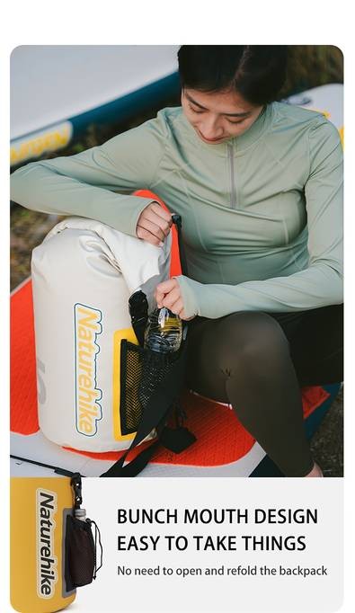 Naturehike 10L/15L/25L Dry Bag with Adjustable Strap  Durable Polyester Wet Bag for Outdoor Adventures