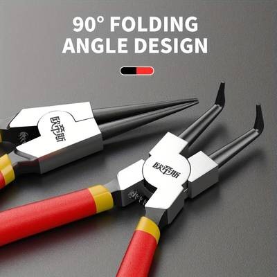 1 Set Circlip Pliers Card Yellow Inside and Outside Two Expansion Set  Durable Tension Ring and Retaining Ring Removal Tool