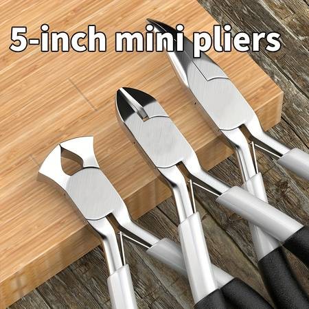 8pcs OUDISI Professional Mini Pliers Set  Heavy-Duty Multi-Bit Kit for Jewelry Making, Electronics Repair, and DIY