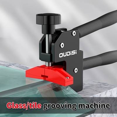 OuDiSi Heavy-Duty Tile Cutter, Slate & Glass Cutting Tool with Precision Knob and Rubber-Coated Handle