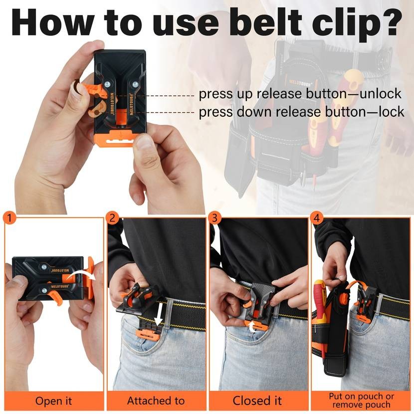 MELOTOUGH Tape Measure Pouch/Utility Knife Pouch Convenient and Durable Tool Belt Pouch