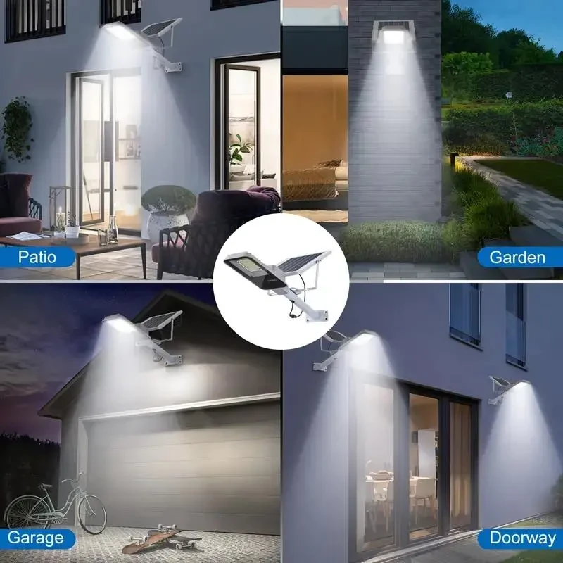 Solar-powered LED Streetlights With Rechargeable Batteries And 360-degree LED Panels, Durable Plastic Semi-recessed Outdoor Garden Lighting.