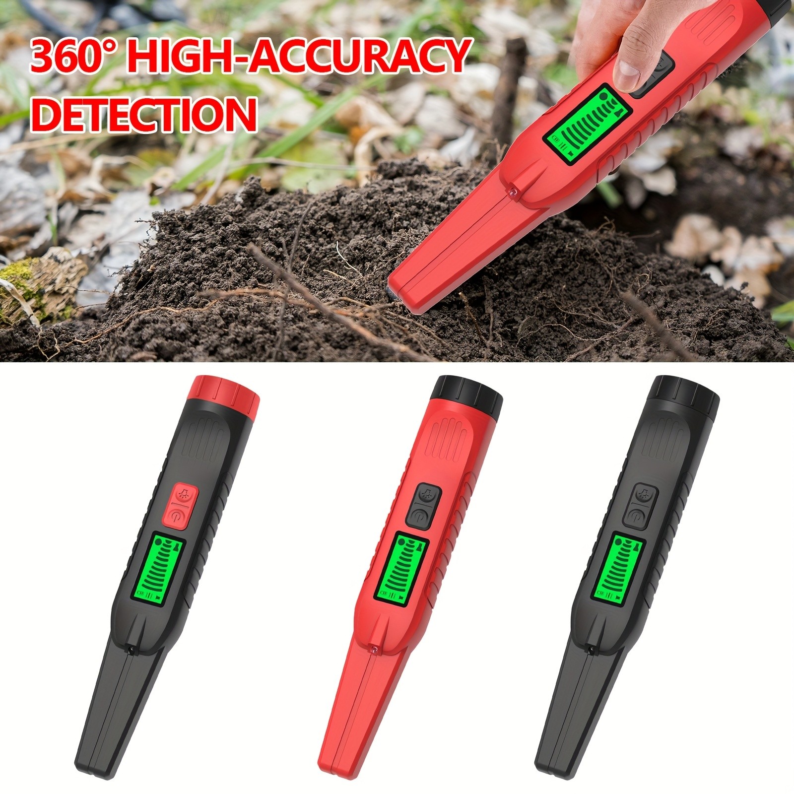 ANJKFLUR Metal Detector with LCD Display Pointer