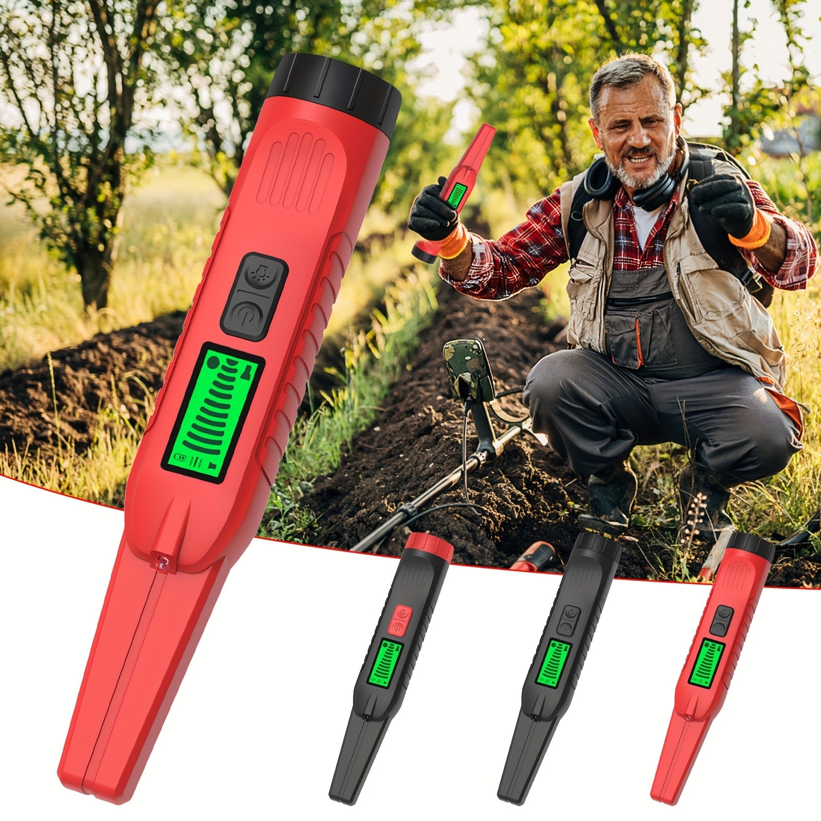 ANJKFLUR Metal Detector with LCD Display Pointer