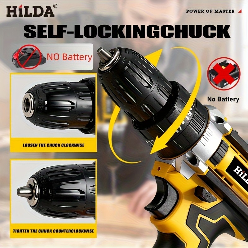 HILDA Cordless Electric Drill Compatible with Makita 18V/21V