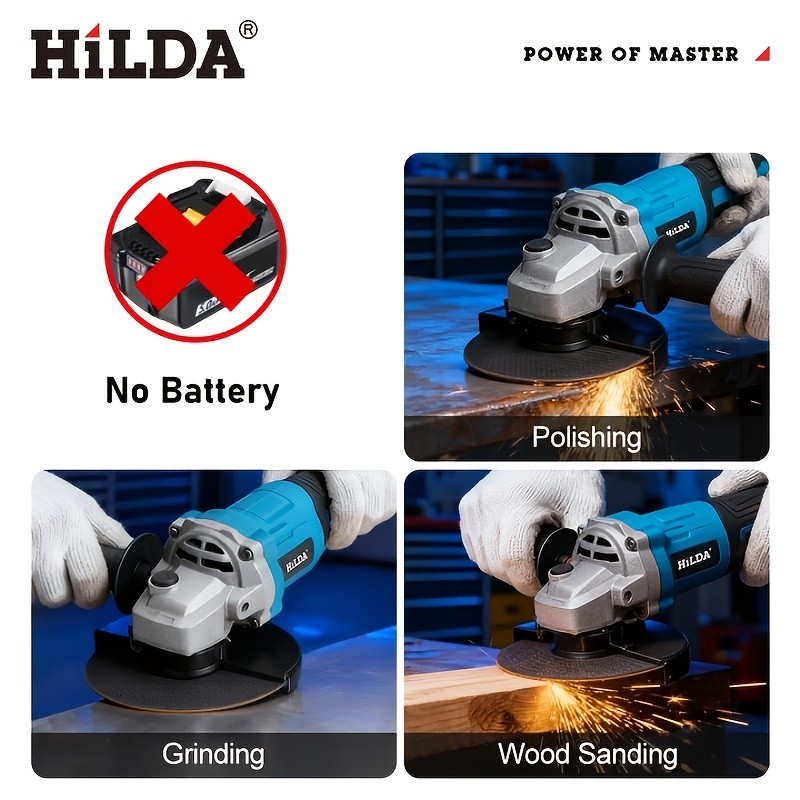 HILDA 125mm Cordless Brushless Angle Grinder