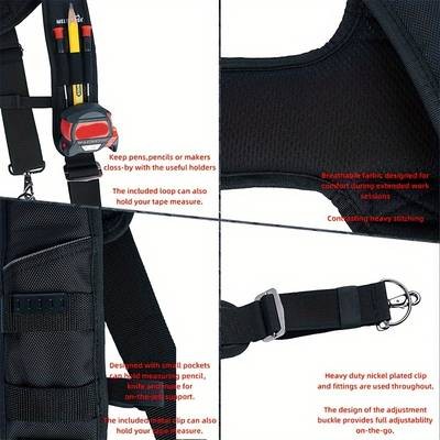 MELOTOUGH Heavy Duty Padded Tool Belt Suspenders for Men  Ultimate Comfort and Support for Heavy-Duty Work
