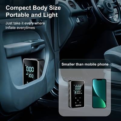 Suitu Portable Cordless Tire Inflator with Digital Pressure Gauge & LED Light  Quick and Efficient Tire Inflation for Every Emergency