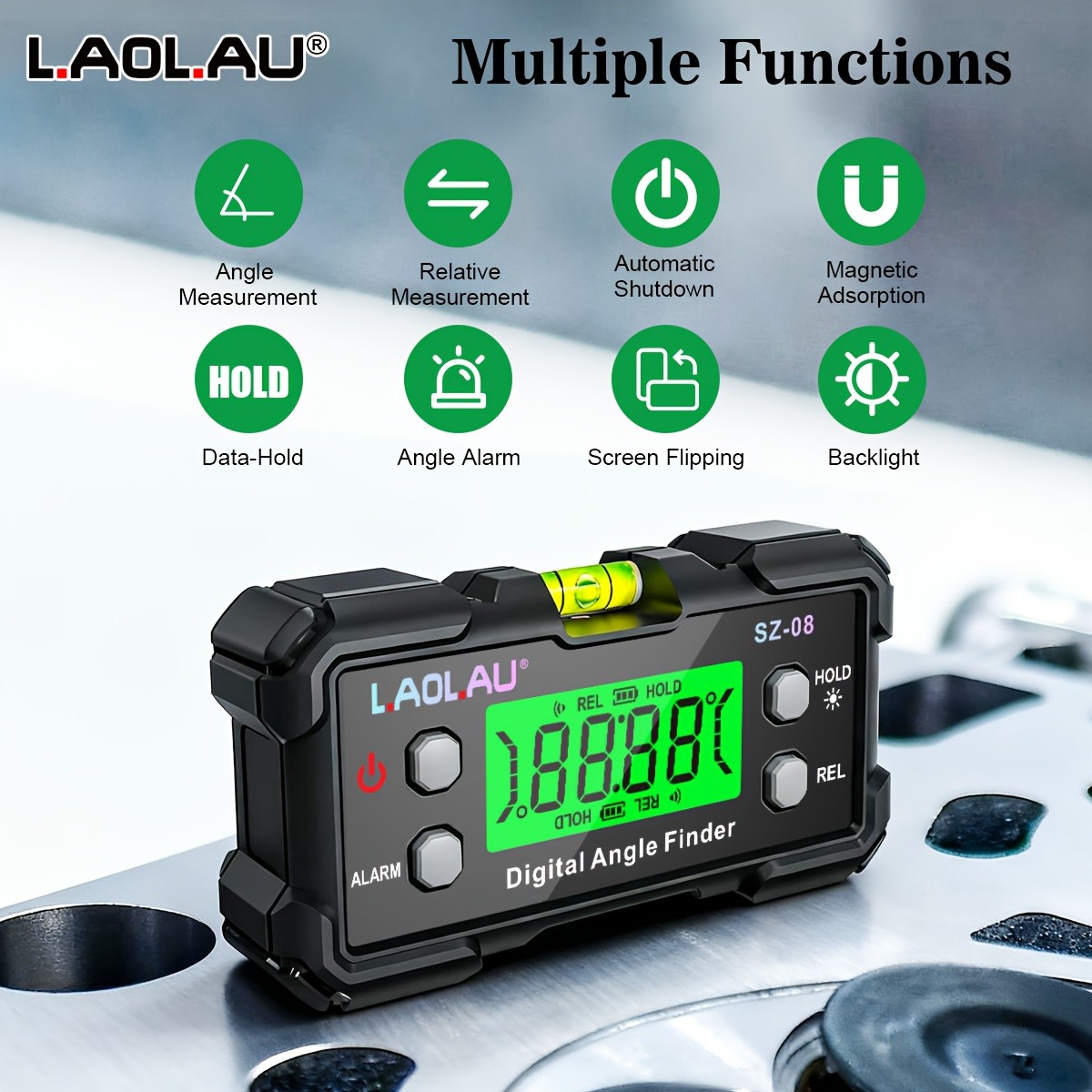 L.AOL.AU SZ-08 Digital Inclinometer Magnetic Level Pro