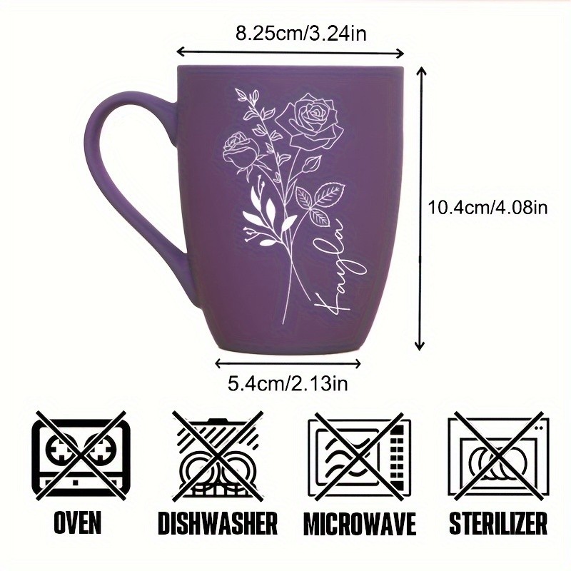 G MUGS 11oz Purple Birth Moon Bouquet Mug