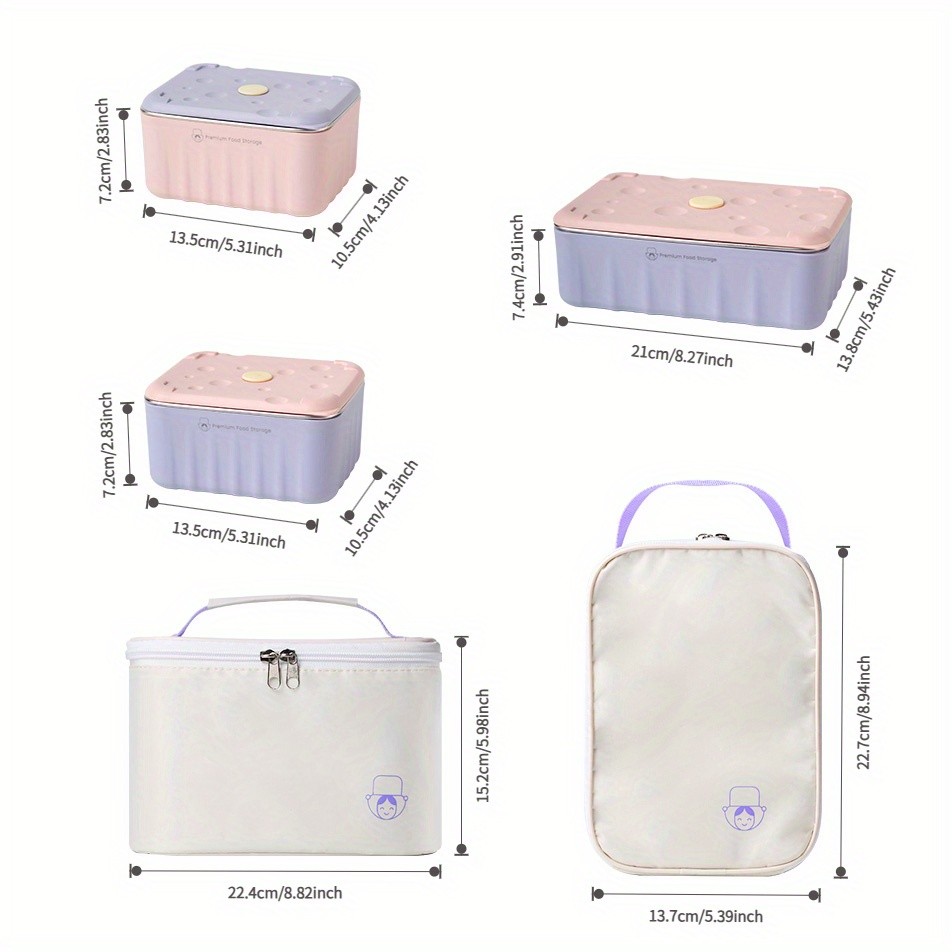 Pure Cook 4pcs Set of Colorful Lunch Boxes