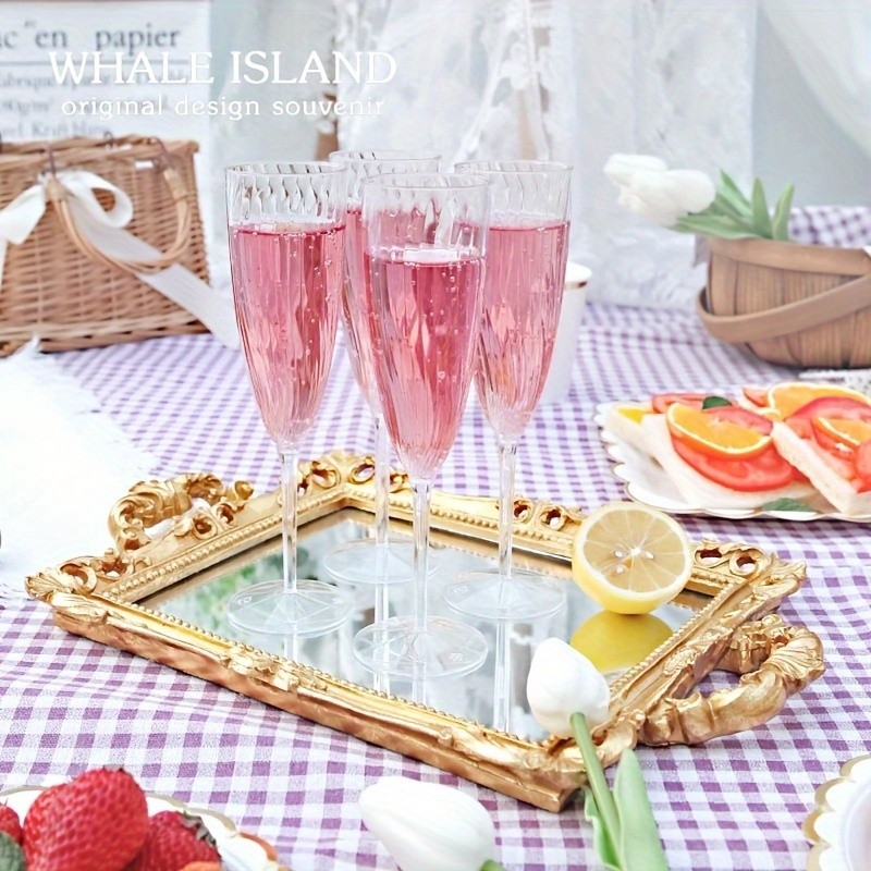 BAXCRS 48pcs Elegant Plastic Champagne Flute Cups