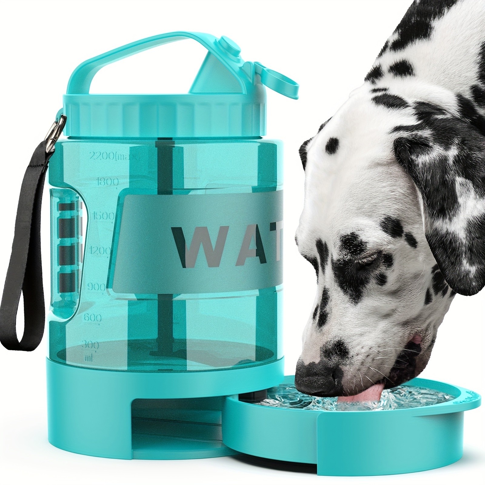 LESOTC 2.2L/77oz Lake Blue Dog Water Dispenser Bowl