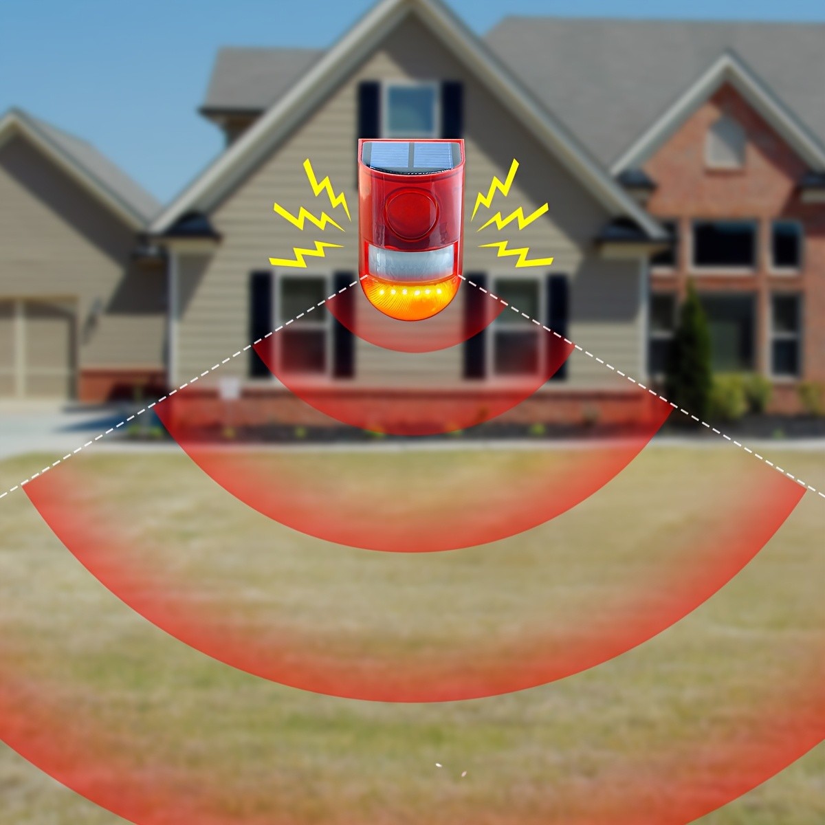 RUOCIN Solar Sound Alarm Motion Sensor