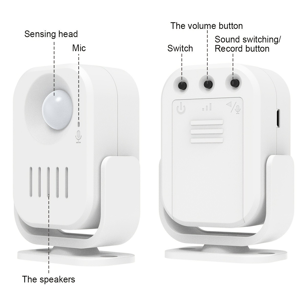 RUOCIN Smart Voice-Activated Motion Detector with Infrared Sensor