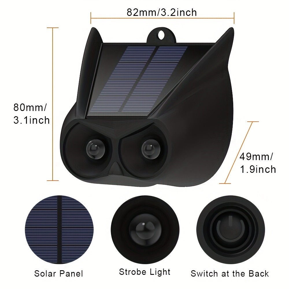 RUOCIN 2-Pack Solar-Powered Animal Repeller with Upgraded Frequency & Flashing Lights