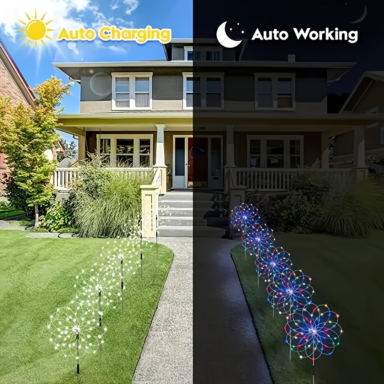 AIPUSI Solar Fireworks Lights Outdoor