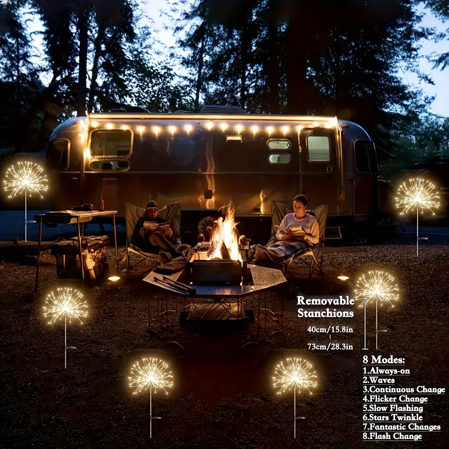 AIPUSI Solar Fireworks Lights Outdoor