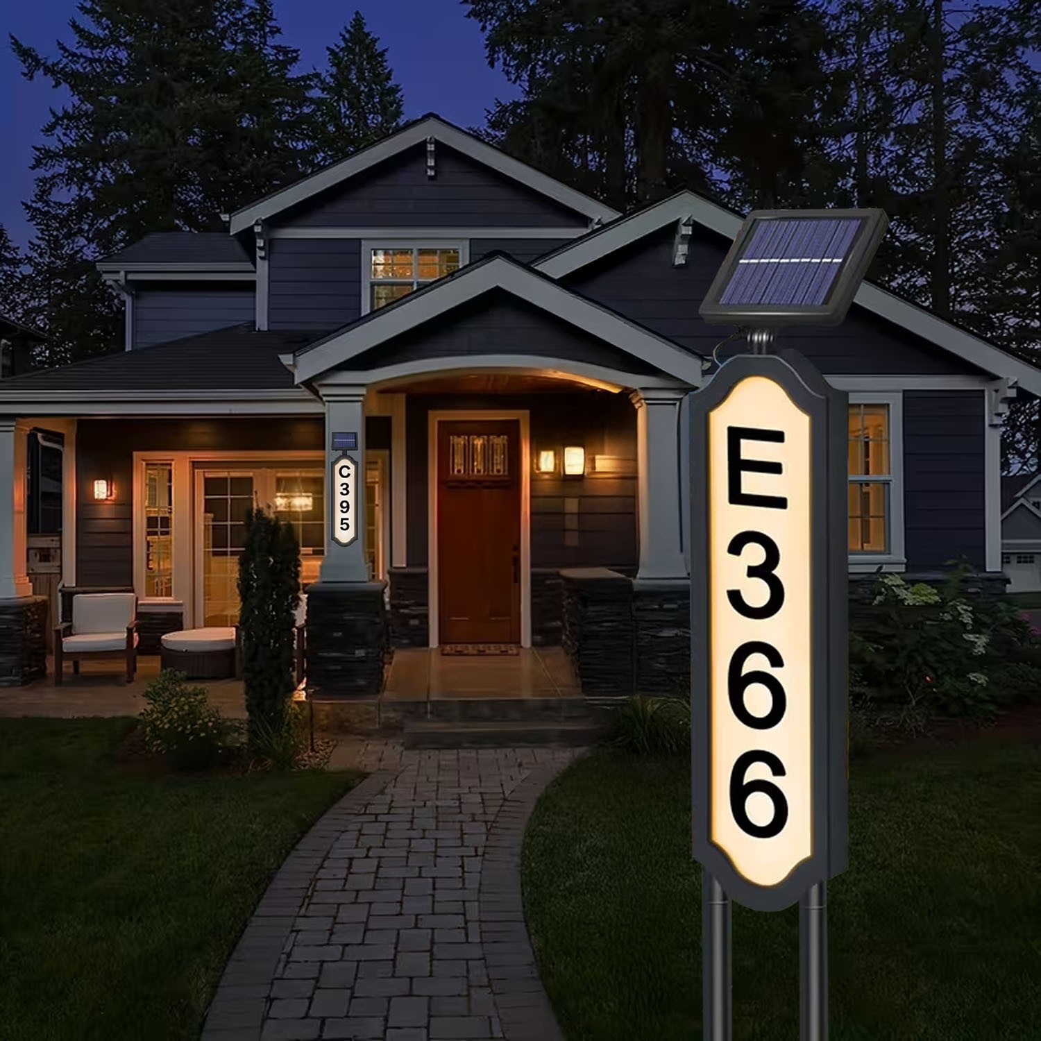 AIPUSI Solar LED House Number Sign