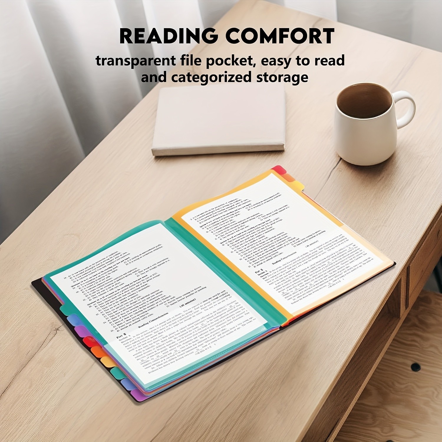 LOCSEE Rainbow Tab Expanding File Folder