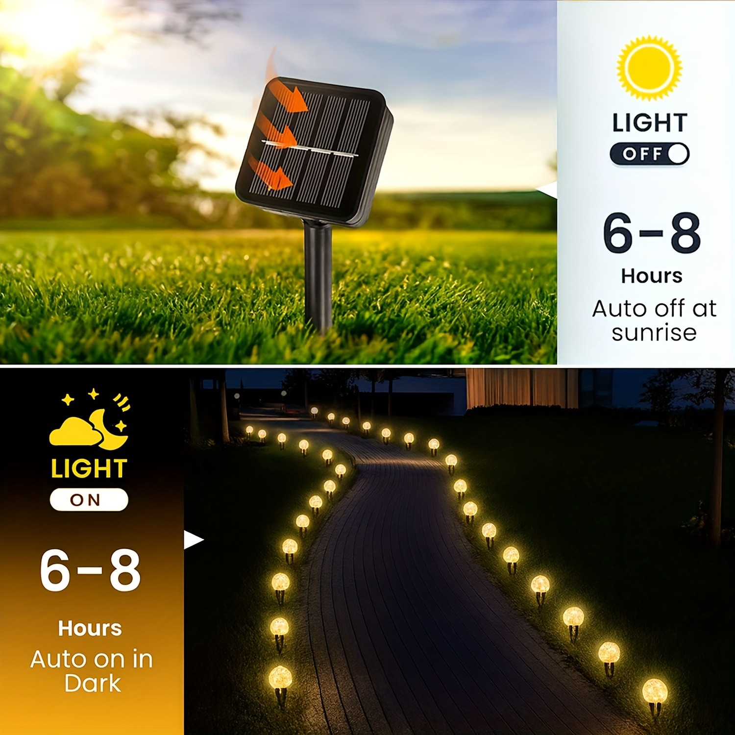 AIPUSI 40/20 LED Solar Bubble Crystal Ball Path Lights