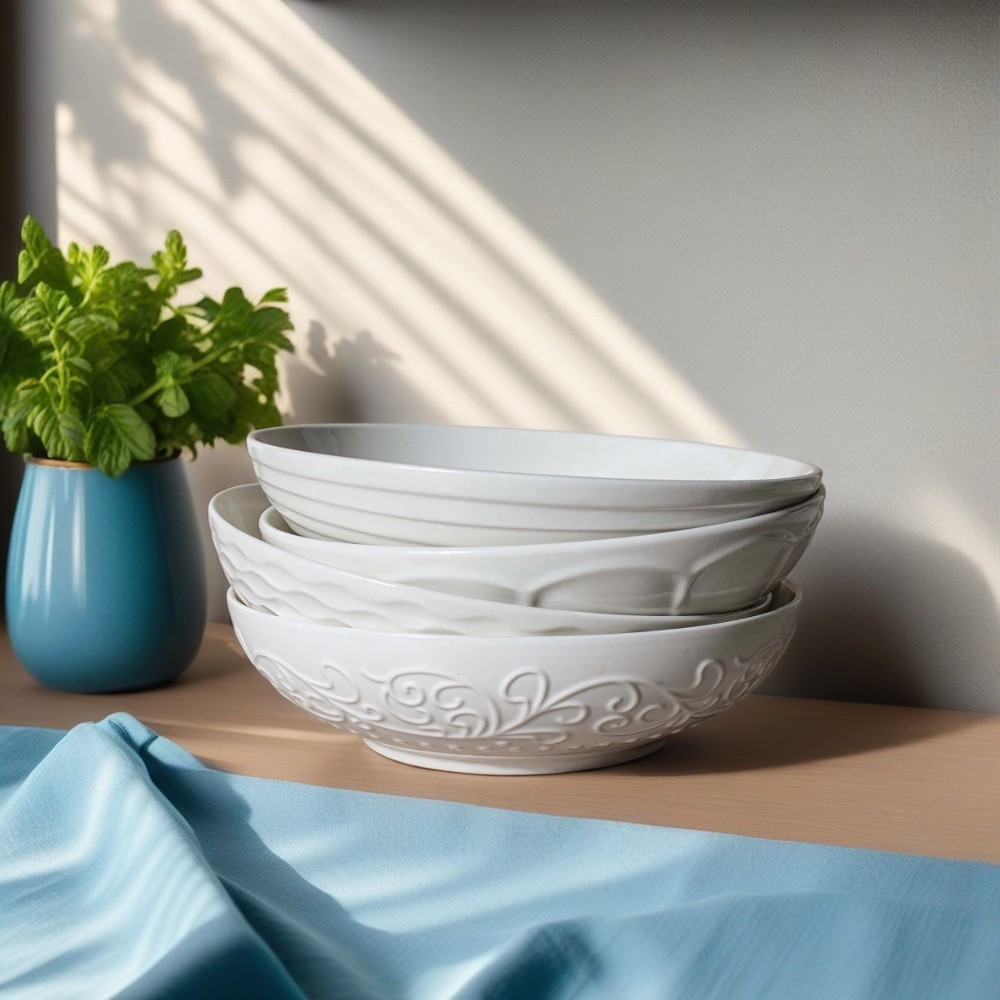 ARTENA 4pcs Floral Ceramic Bowls Set