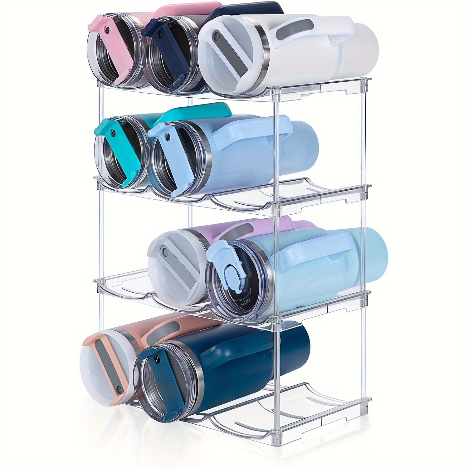 THELiFE Acrylic Stackable Sports Water Bottle Storage Box