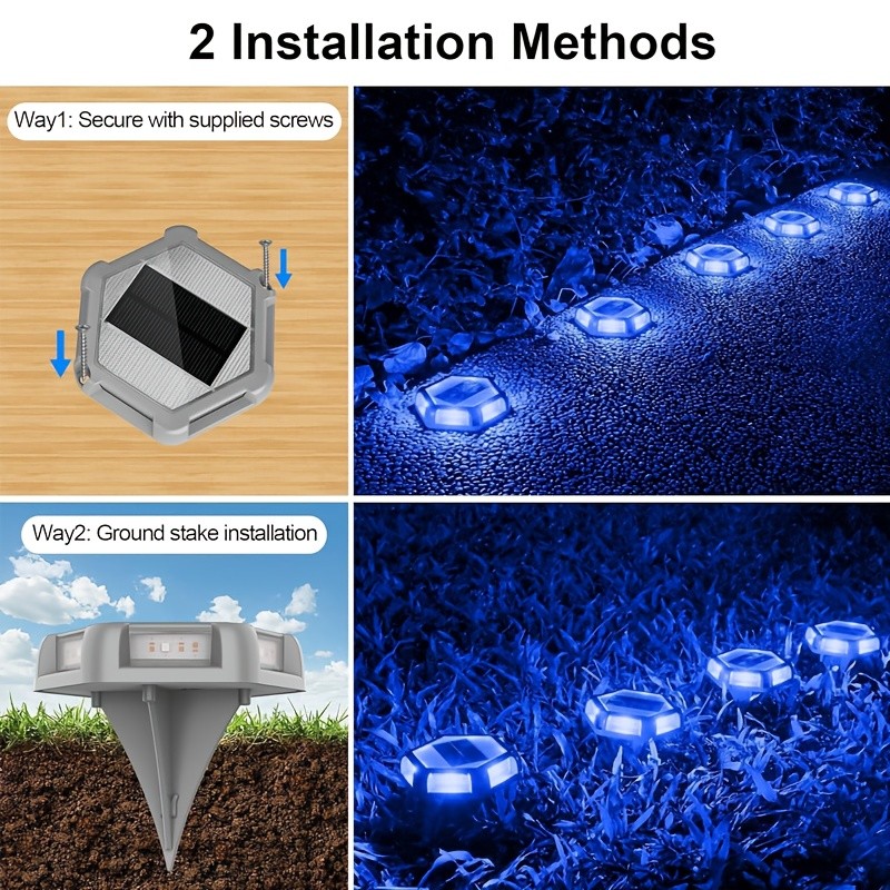 CIMMELO 4/6-Pack Solar Outdoor Deck Lights