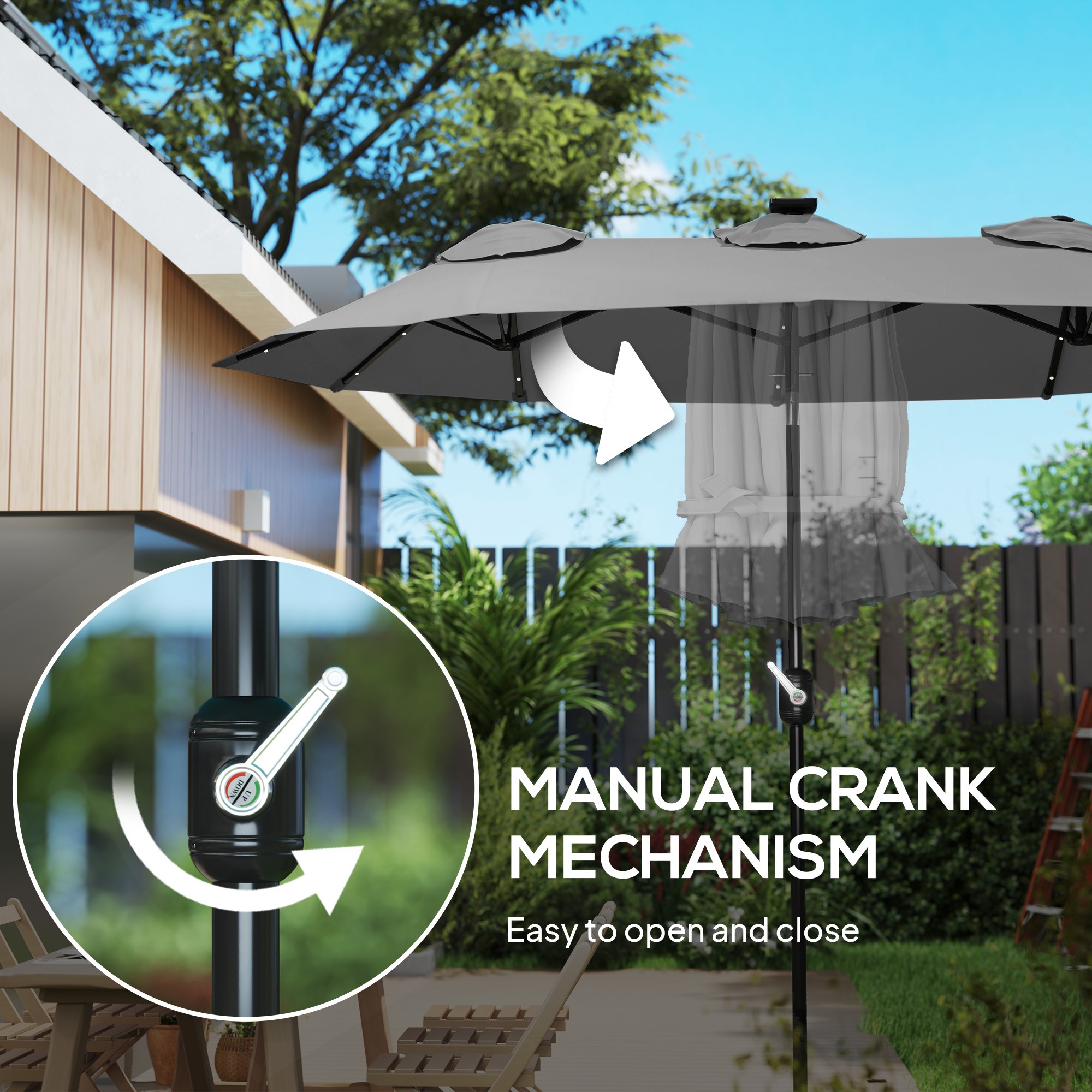 Patio Umbrella With Solar Light