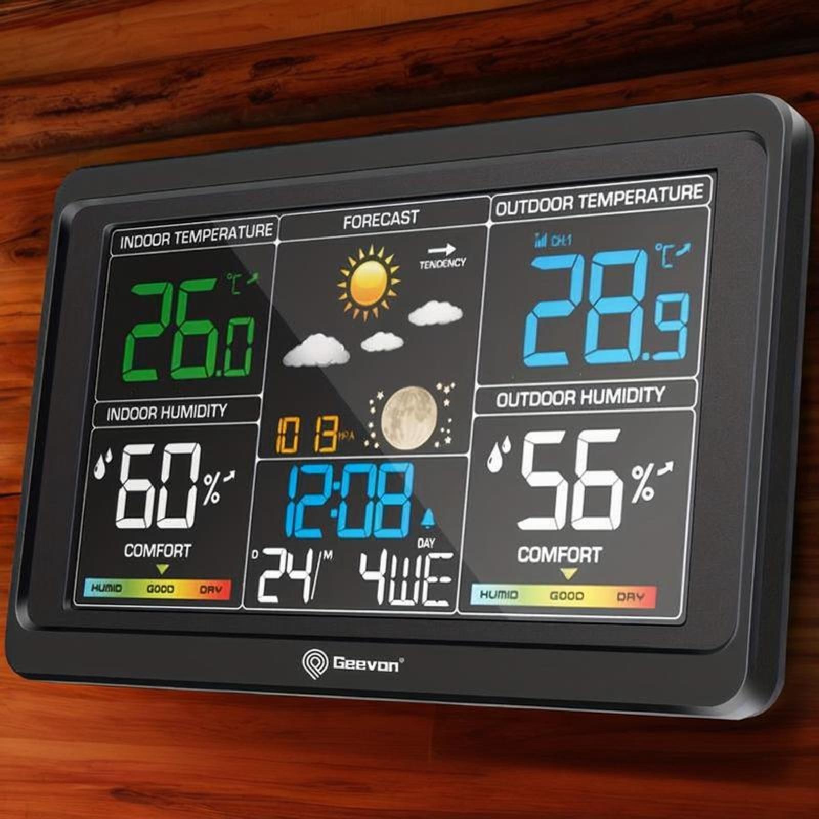 Geevon Weather Station Wireless Indoor Outdoor Thermometer