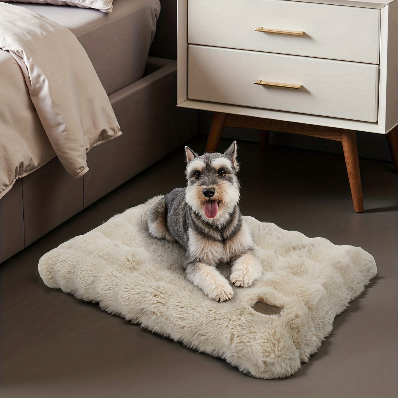 BingoPaw Large Plush Dog Bed with Removable Washable Cover