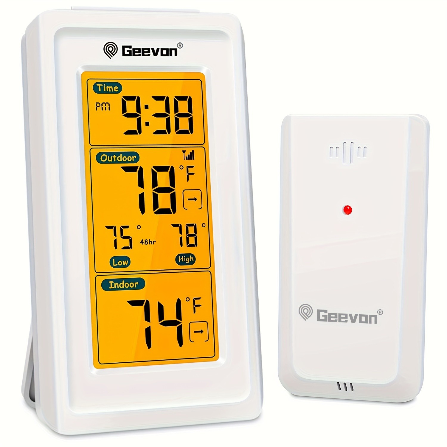 GEEVON Indoor and Outdoor Temperature Meter Wireless Digital Temperature Monitor