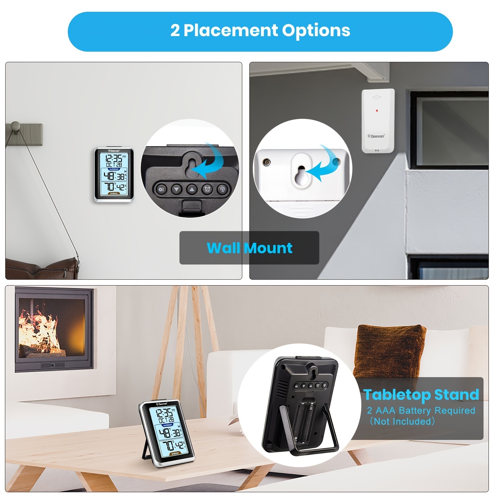 GEEVON Indoor Outdoor Thermometer