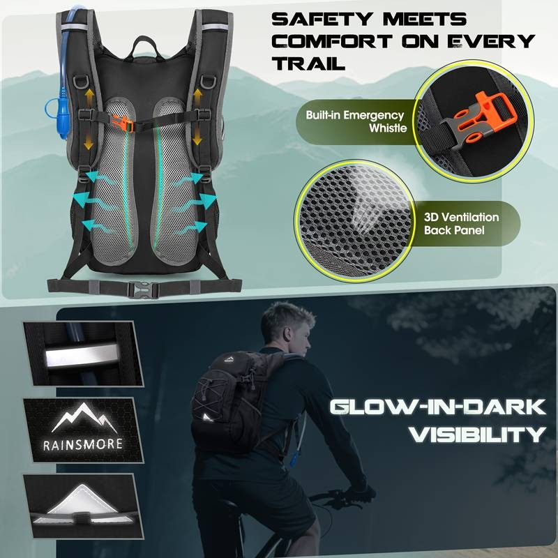 RAINSMORE 18-Litre Hydration Pack with Water Bladder  Stay Hydrated on the Go