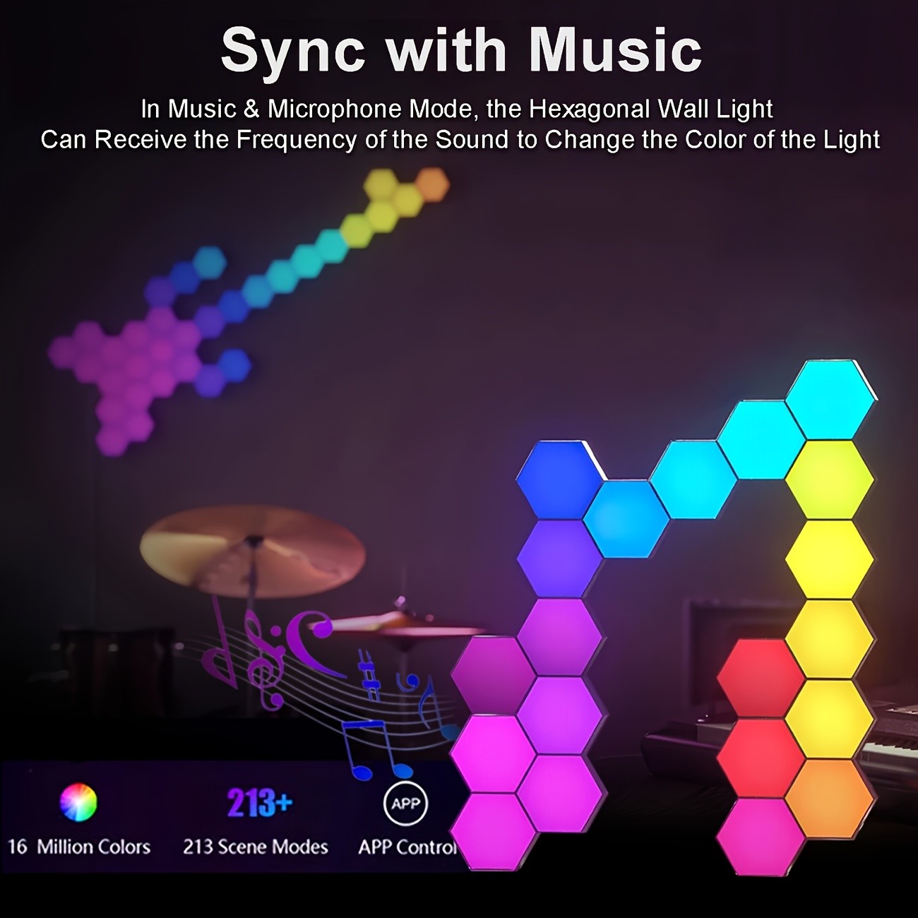 10 Hexagonal RGB Smart Lights