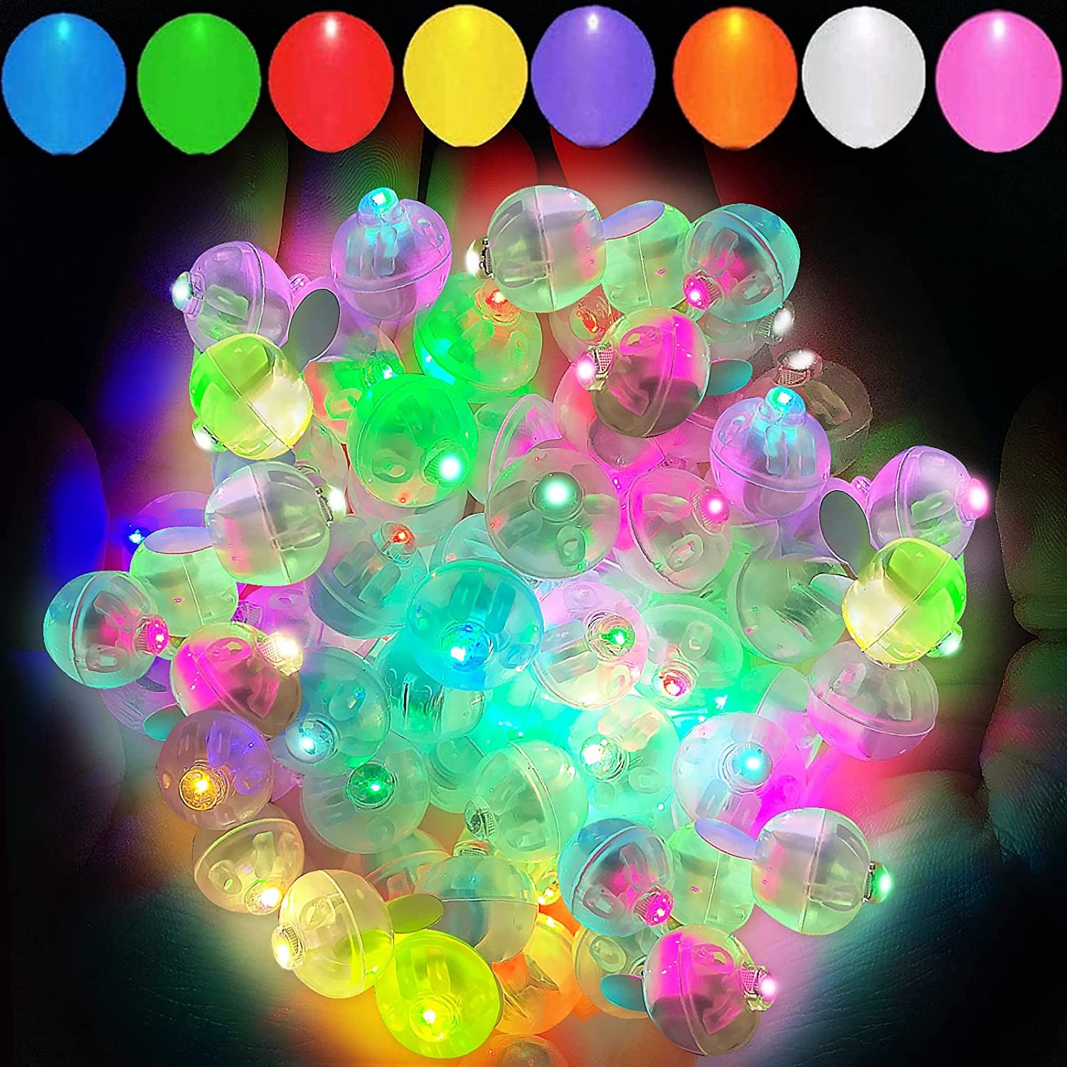 TXYAON 50PCS 9 Colors Balloon Lights